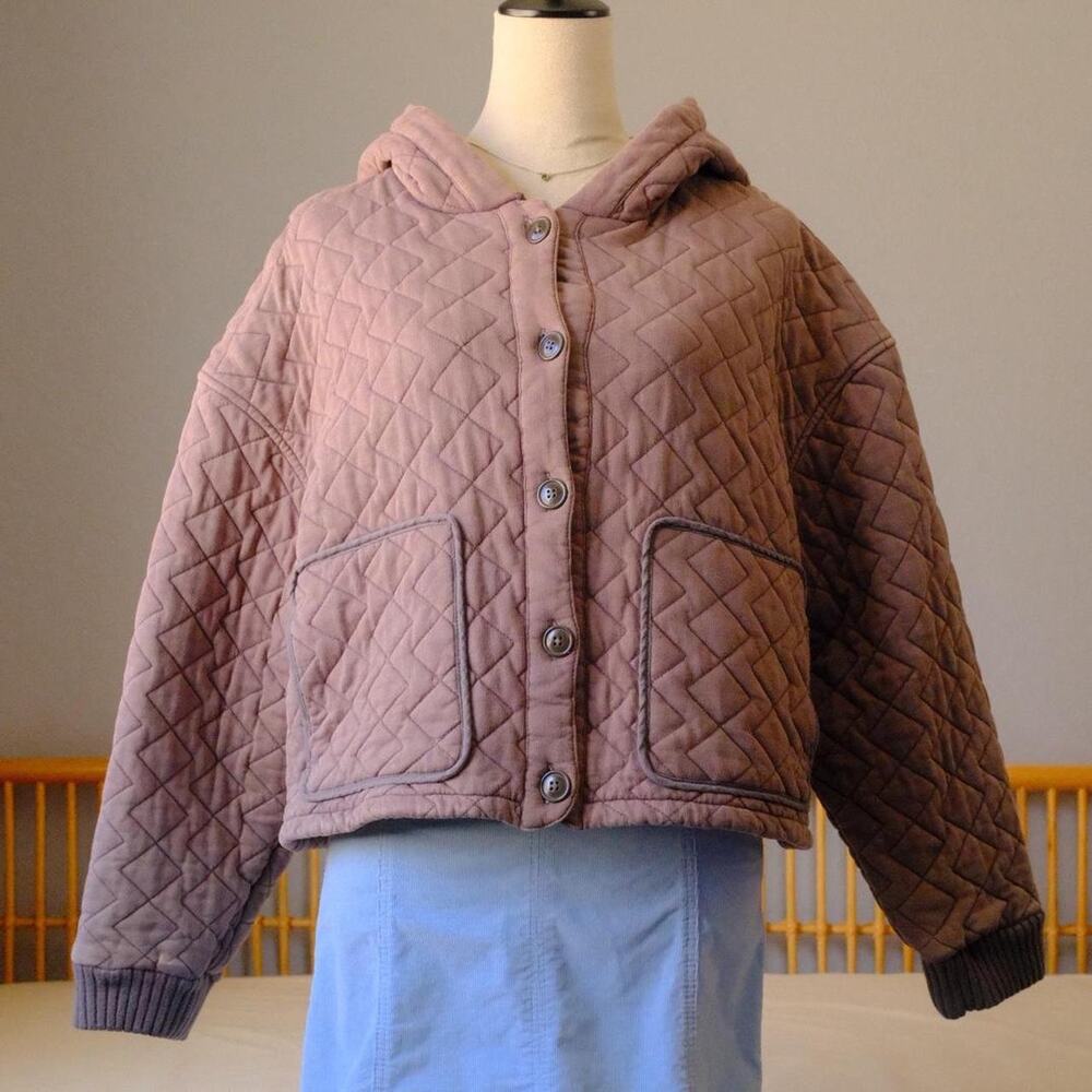 Vintage Bernie Bernardo Quilted Button Up Hoodie Jacket